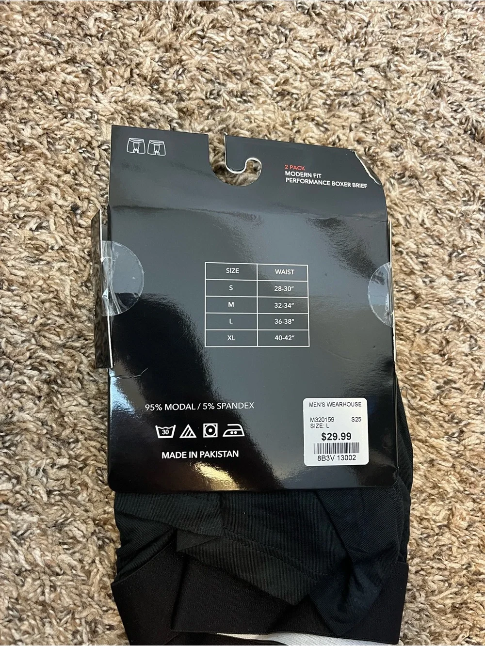 ⭐️ NWT Awearness Men's Black Boxer Briefs - 2 Pack
